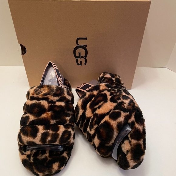 UGG Fluff Yeah Butterscotch Panther Print Slipper - Picture 3 of 6